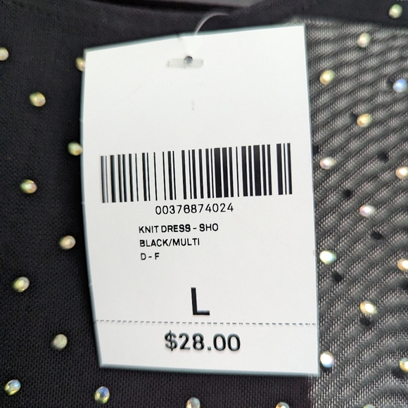 Forever 21 black long sleeve dress with rhinestones size large NWT - Picture 3 of 5